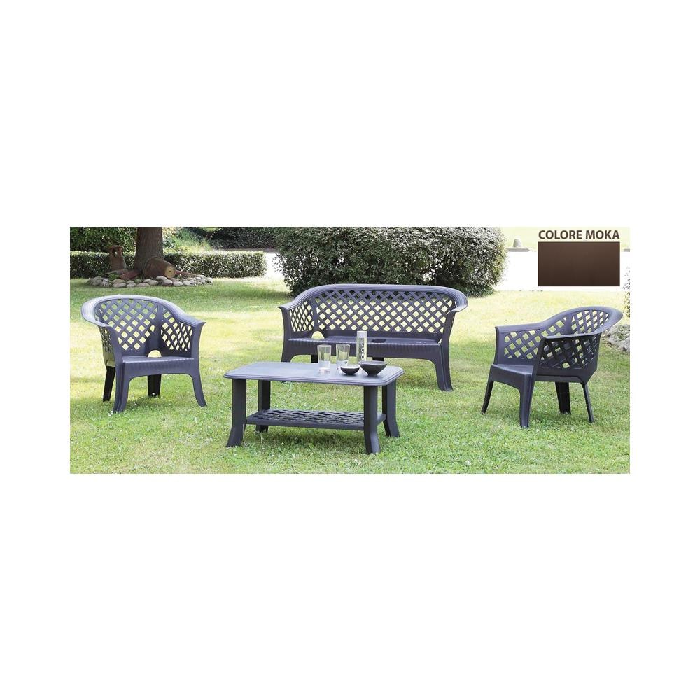 Set da Giardino con Tavolino 2 Sedie e 1 Panchina Antracite - Foto 2