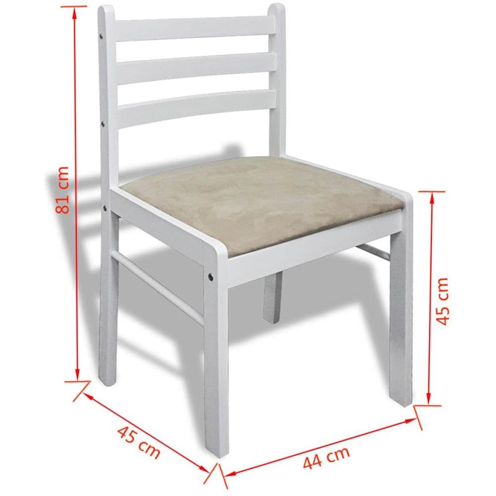 Set 6 Pz Sedia Da Tavola Quadrata In Legno Bianco - Foto 12