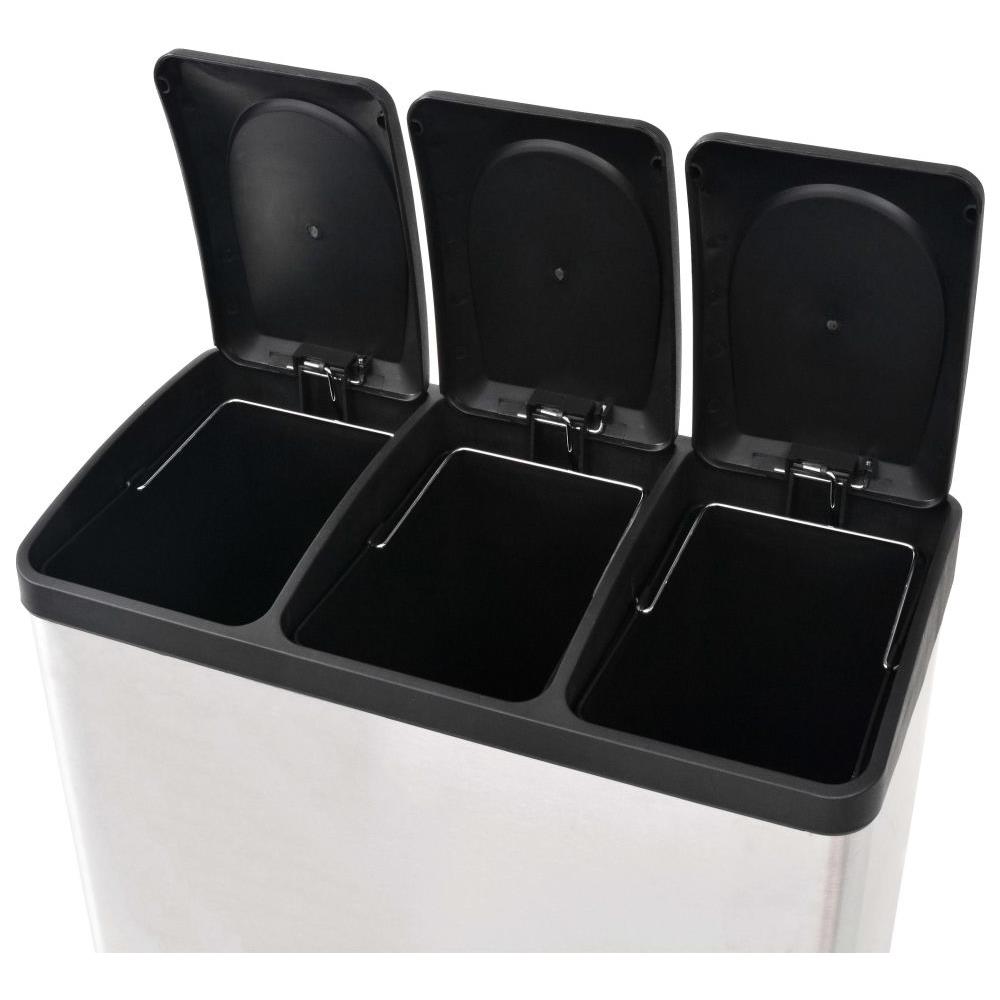 Pattumiera a Pedale per Riciclo in Acciaio Inossidabile 54 L - Foto 5