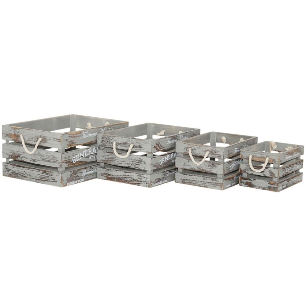 Jose - Set Di 4 Cassette In Legno - Foto 2