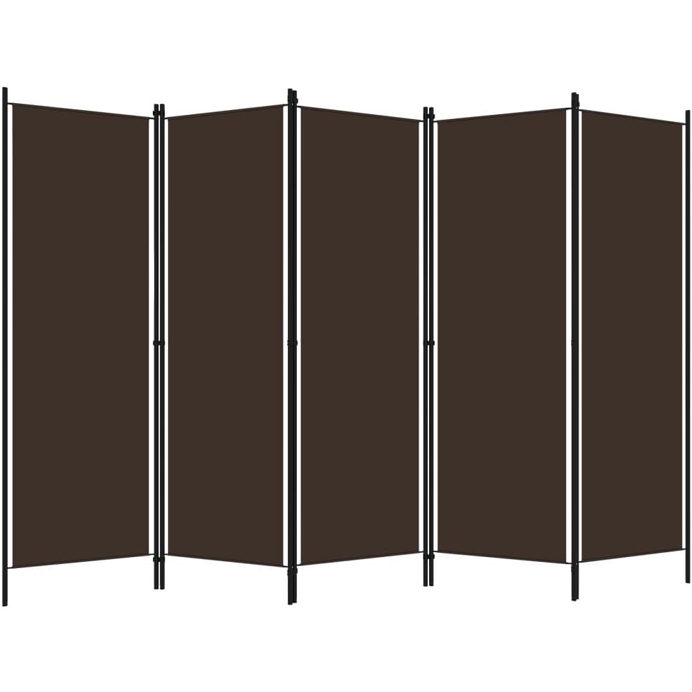 Paravento A 5 Pannelli Marrone 250x180 Cm - Foto 2