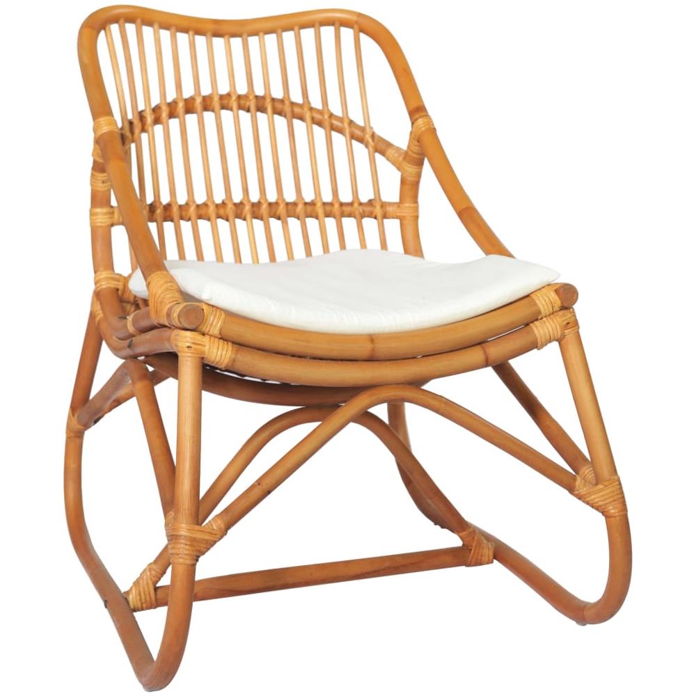 Sedia in Rattan Marrone Chiaro e Lino 73 x 50 x 78 cm - Foto 1