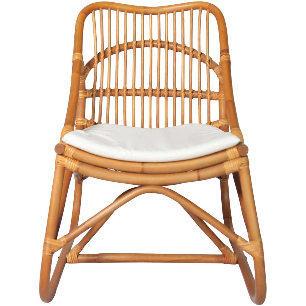 Sedia in Rattan Marrone Chiaro e Lino 73 x 50 x 78 cm - Foto 2