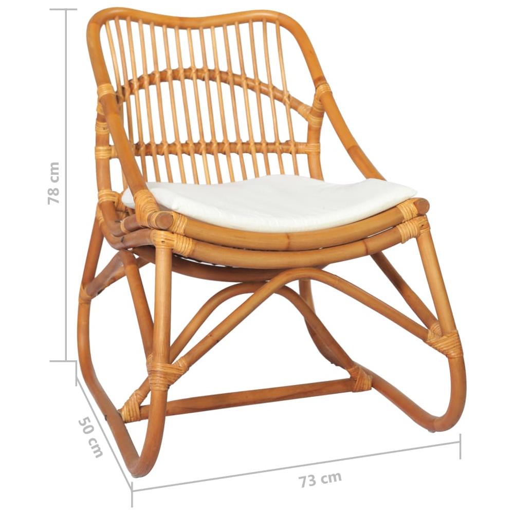 Sedia in Rattan Marrone Chiaro e Lino 73 x 50 x 78 cm - Foto 6
