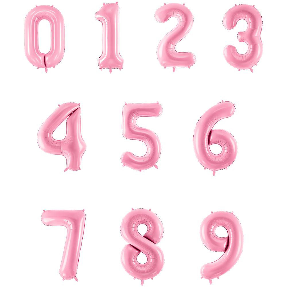 Partydeco - Palloncino Gigante Numero Rosa Pastello - Foto 1
