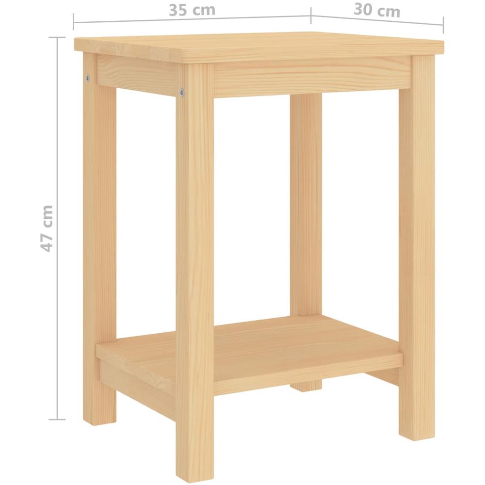 Comodino Legno Chiaro 35x30x47 Cm In Legno Massello Di Pino - Foto 5