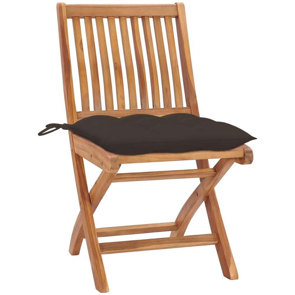 Sedie da Giardino 2 pz con Cuscini Talpa in Massello di Teak - Foto 3