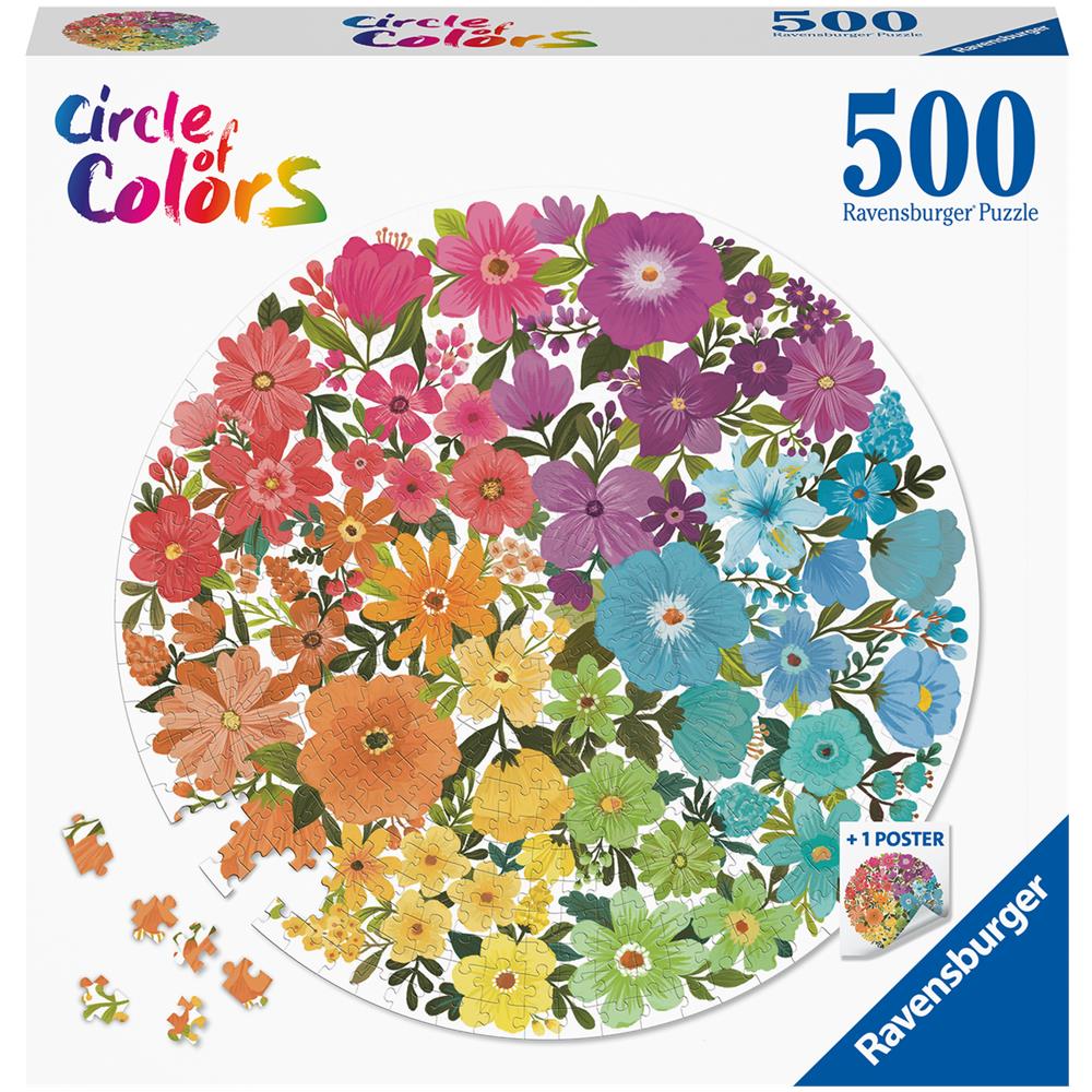 : Puzzle 500 Pz Round - Fiori - Foto 1