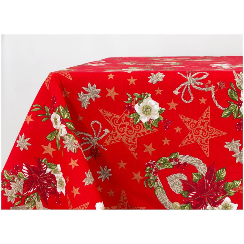 Tovaglia Natalizia Cucina Soggiorno Copritavolo Natale Made Italy Disegni Assortiti 90x90 Anais Rosso - Foto 1