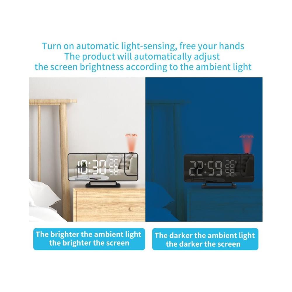 Orologio Proiettore Con Temperatura Specchio/nero - Foto 2