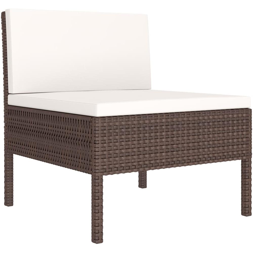 Set Divani Da Giardino 6 Pz Con Cuscini In Polyrattan Marrone - Foto 3