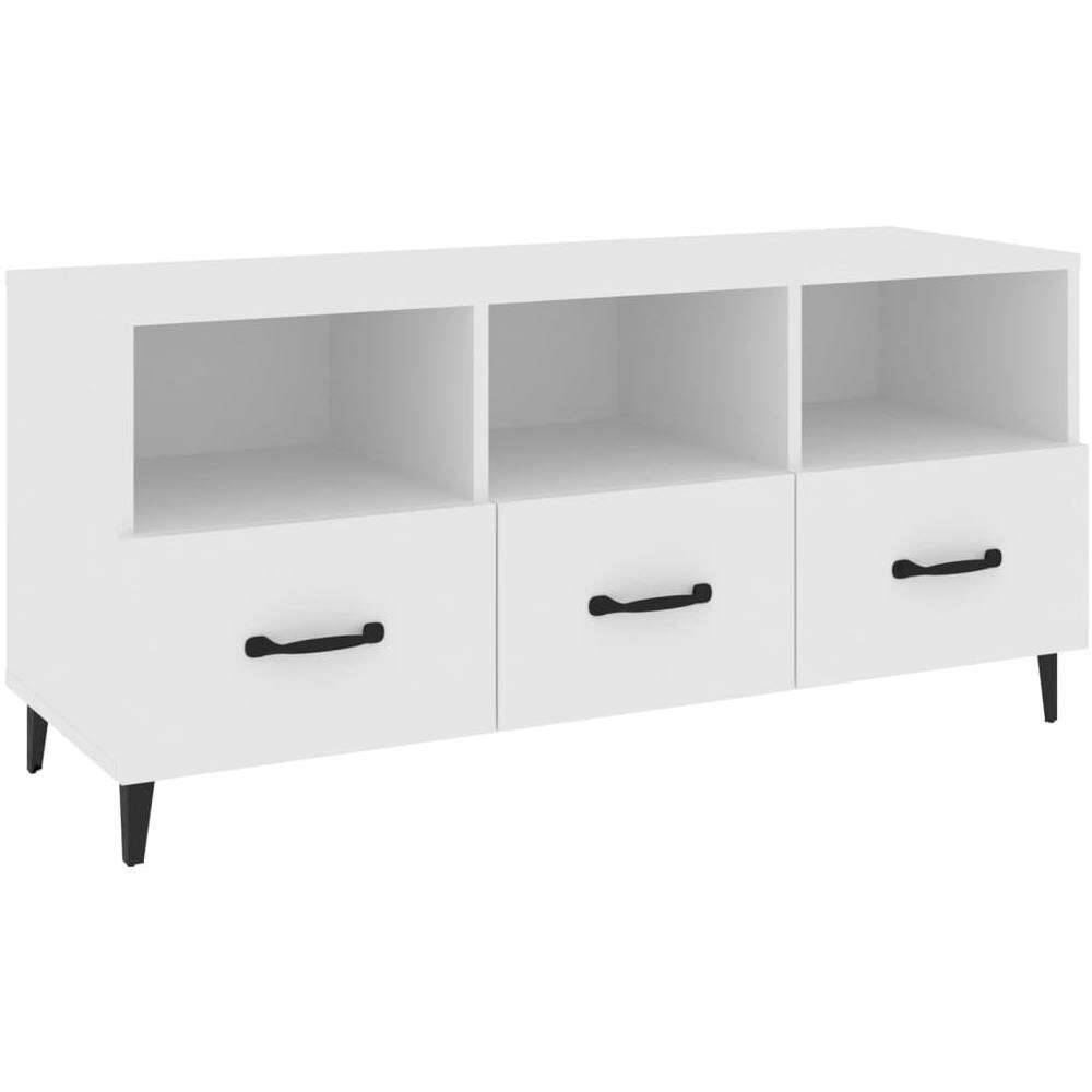 Mobile Porta Tv Bianco 102x35x50 Cm In Legno Multistrato - Foto 2