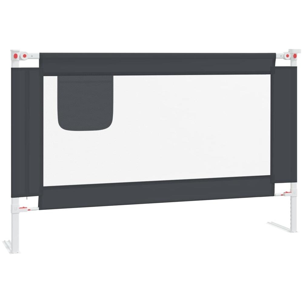Sponda Letto Sicurezza Bambini Grigio Scuro 120x25 cm Tessuto - Foto 2