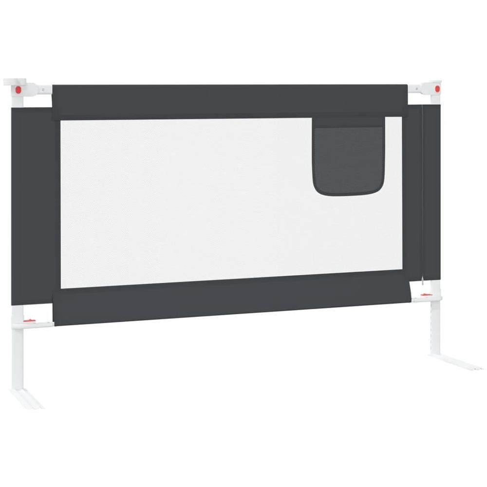 Sponda Letto Sicurezza Bambini Grigio Scuro 120x25 cm Tessuto - Foto 3
