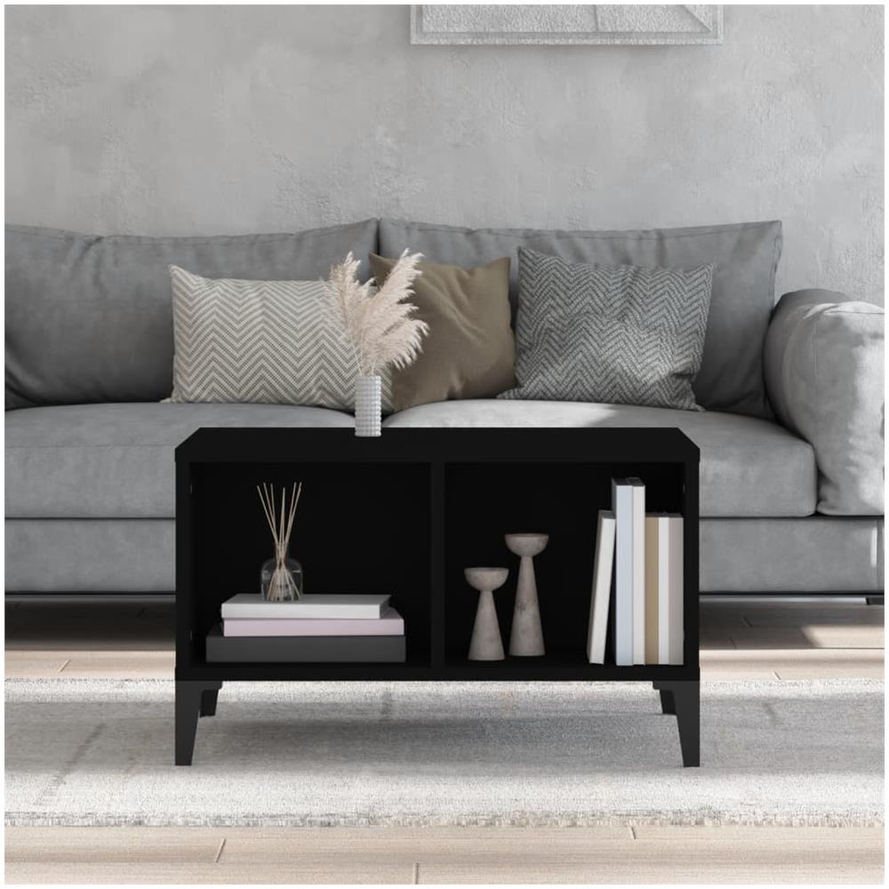 Tavolino Da Salotto Nero 60x50x36,5 Cm In Legno Multistrato - Foto 3