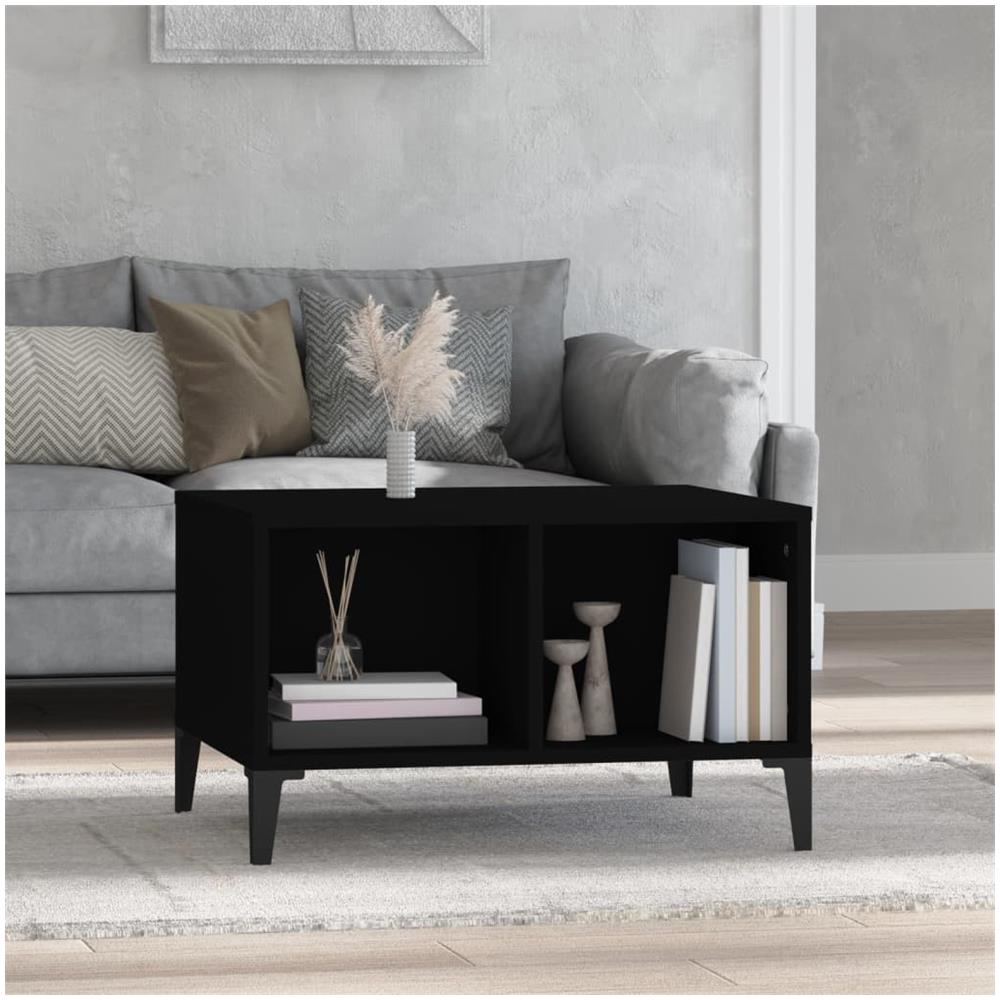 Tavolino Da Salotto Nero 60x50x36,5 Cm In Legno Multistrato - Foto 1