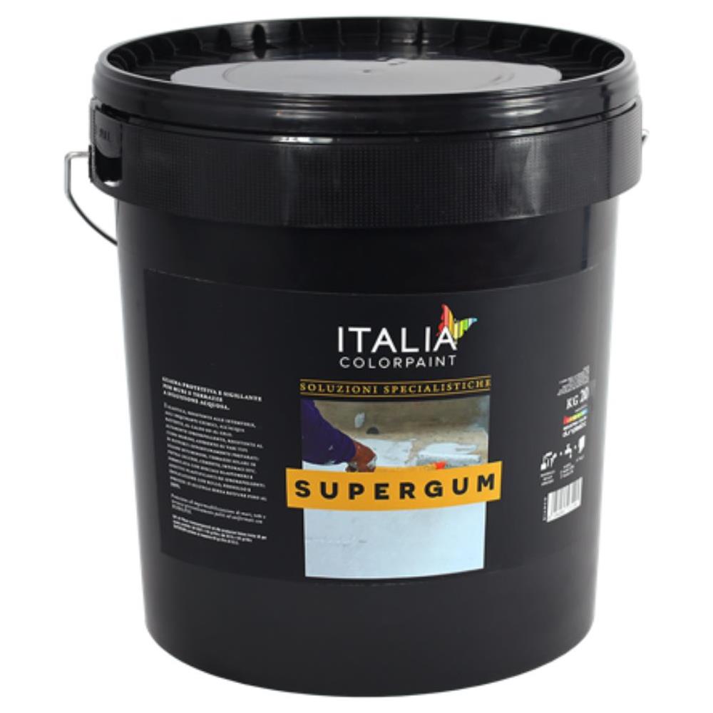 Italia Colorpanit Guaina Impermeabilizzante Supergum Elastomerica Fibrata *** Tinta : Rosso Ossido, Contenuto : Kg 5 - Foto 1