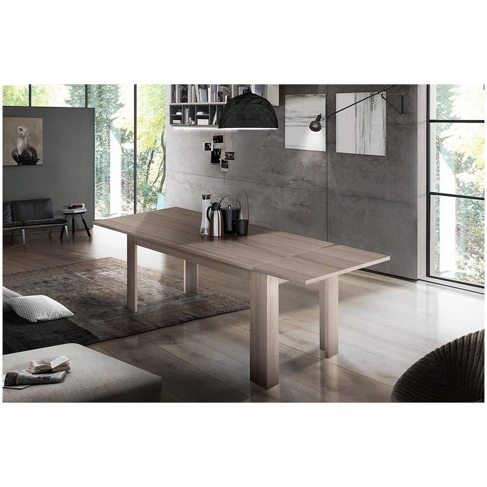 Tavolo Allungabile Nanni, Consolle Allungabile Fino A 10 Posti, Consolle Estensibile 100% Made In Italy, Cm 140/190x90h75, Olmo Perla - Foto 1