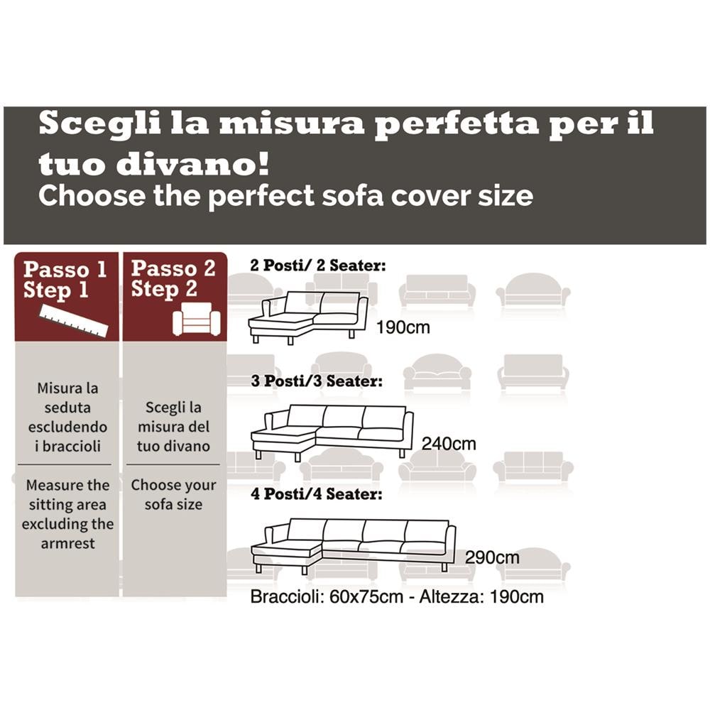 Copridivano Con Penisola Sof&agrave; Cover Trapuntato Antimacchia Double Face 240cm Rubino - Foto 4