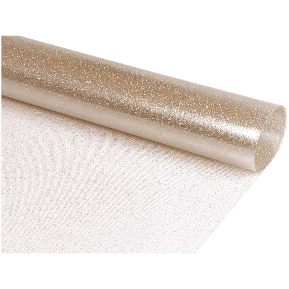 Tovaglia Natalizia Antimacchia Plastificata Pvc Trasparente Oro Proteggi Tavolo 140x400 Oro - Foto 1