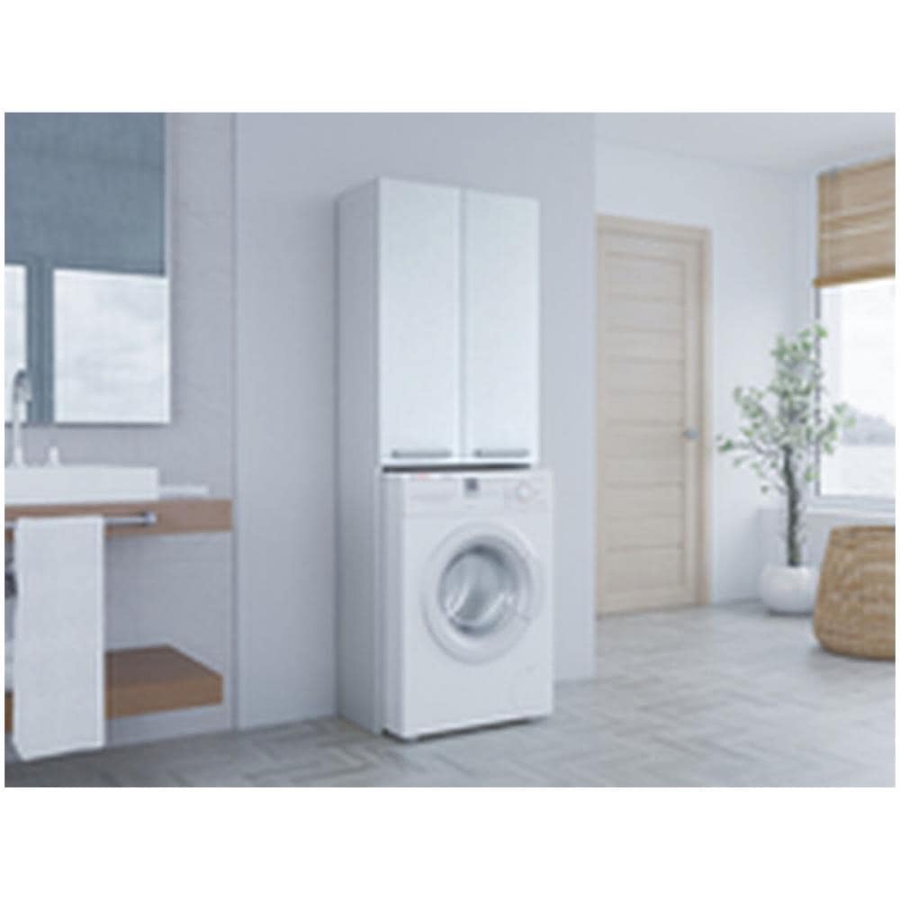 Pola Dd Biel Armadio Per Lavatrice Pola Dd Biel Bianco Argentato Abs - Foto 2