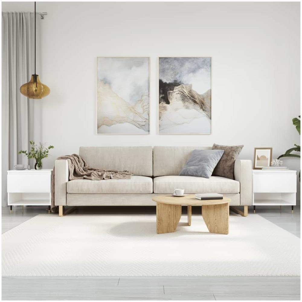 Tavolini Salotto 2pz Bianco Lucido 50x46x50cm Legno Multistrato - Foto 1