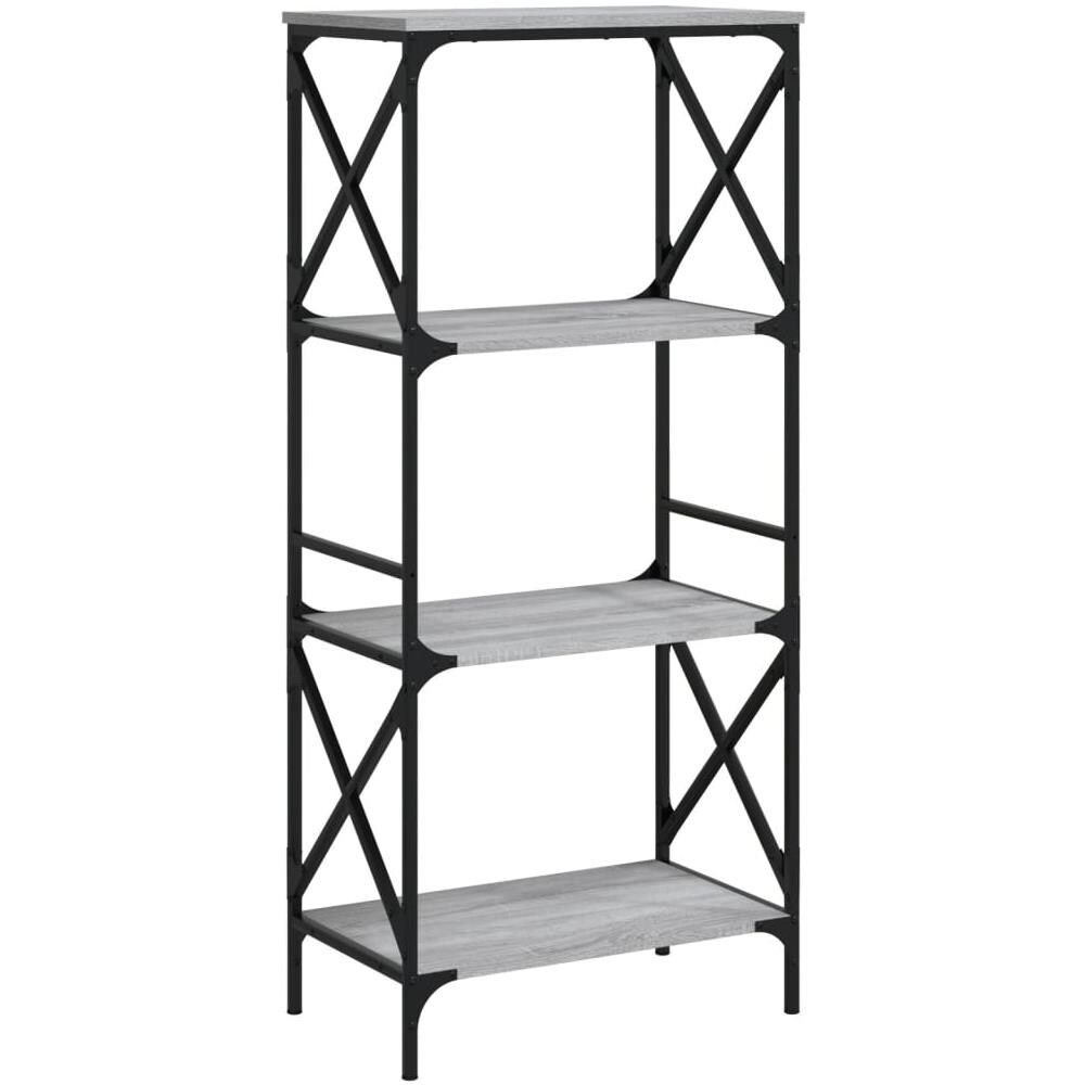 Libreria 4 Ripiani Grigio Sonoma 59x35x132cm Legno Multistrato - Foto 2