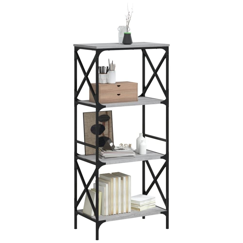 Libreria 4 Ripiani Grigio Sonoma 59x35x132cm Legno Multistrato - Foto 3