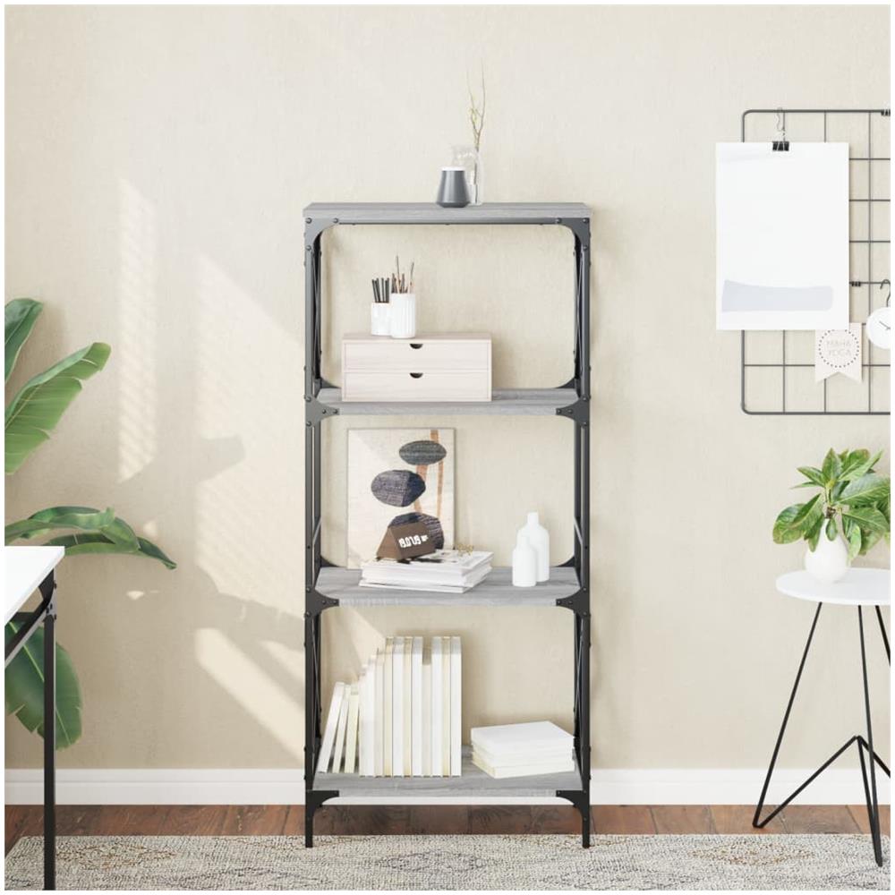 Libreria 4 Ripiani Grigio Sonoma 59x35x132cm Legno Multistrato - Foto 1