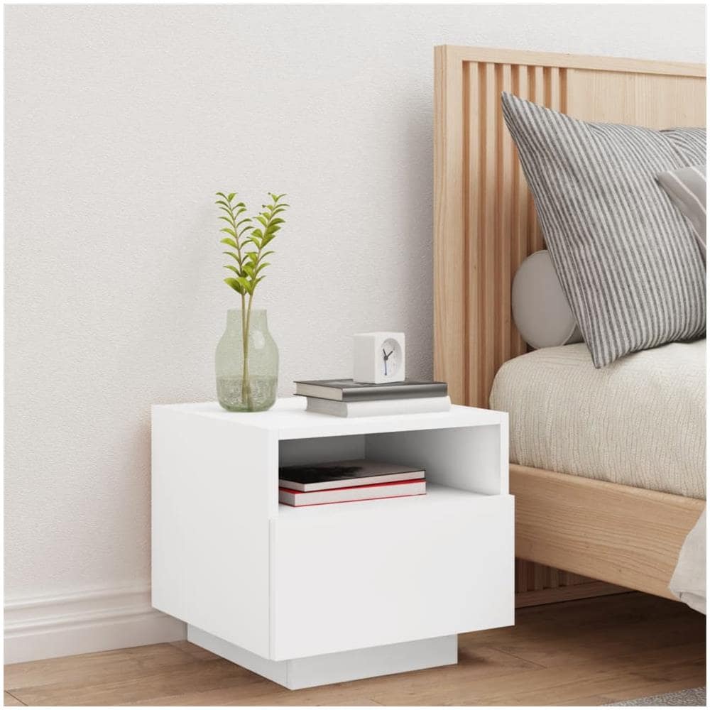 Comodino Con Luci Led Bianco 40x39x37 Cm - Foto 3