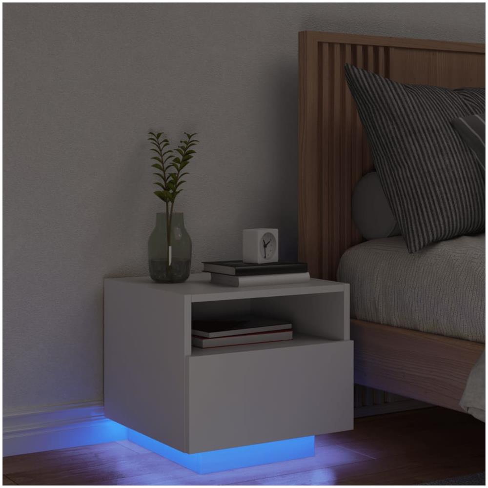 Comodino Con Luci Led Bianco 40x39x37 Cm - Foto 1