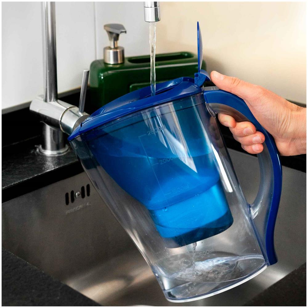 HJAR1001 Filtraggio acqua Caraffa filtrante 2,5 L Blu, Trasparente - Foto 7