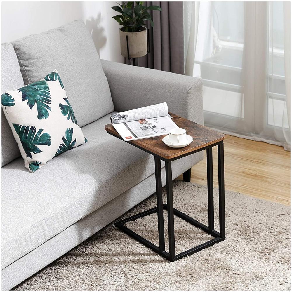 Tavolino da caffè Valora con ruote, marrone rustico, nero - Foto 7