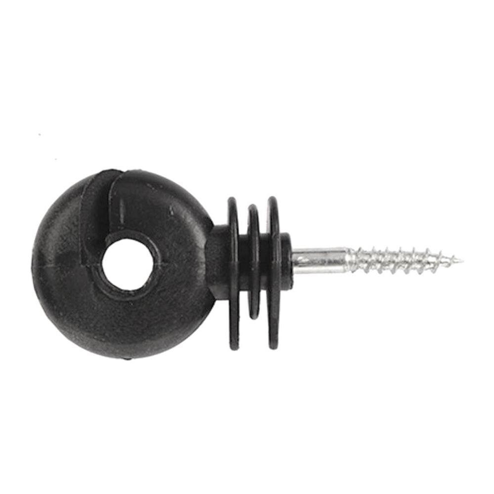 Isolatore Nero Ad Anello Con Vite Corta Per Legno Recinto Elettrificato Animali - Foto 1