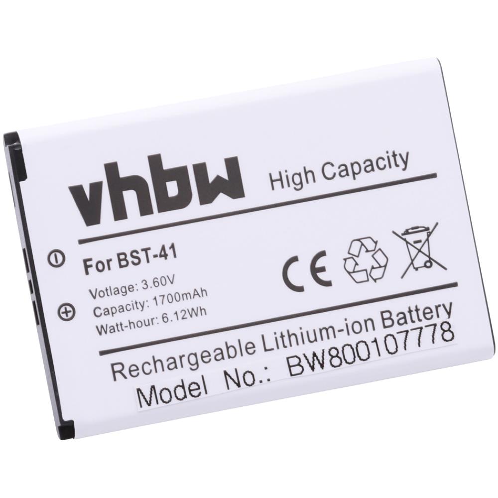 Li-ioni Batteria 1700mah (3.7v) Per Cellulare Telefono Smartphone Sony Ericsson Xperia Tm X2, Xperia X1, Xperia X10, Xperia X10a Come Bst-41. - Foto 1
