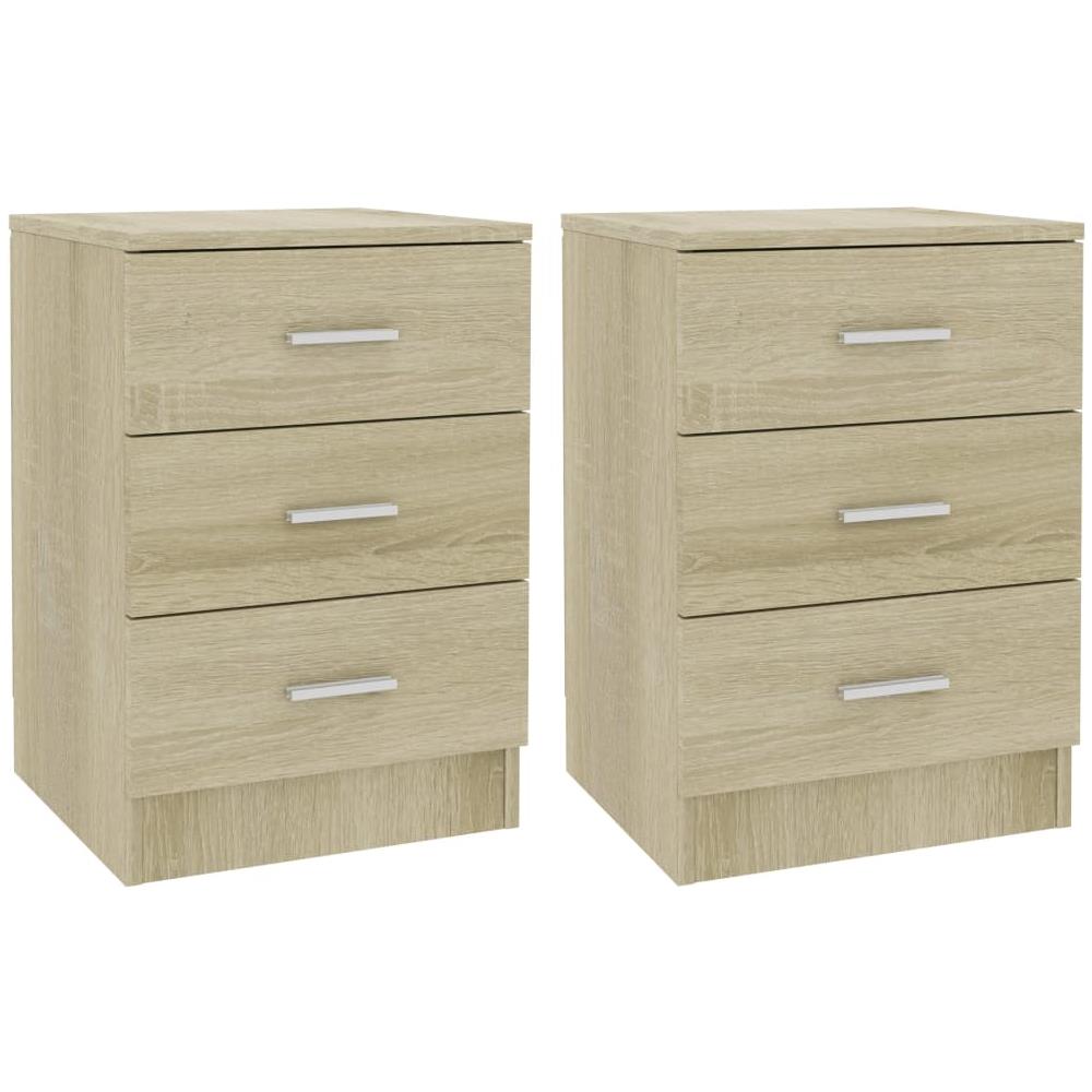 Comodini 2 pz Rovere Sonoma 38x35x56 cm in Legno Multistrato - Foto 2