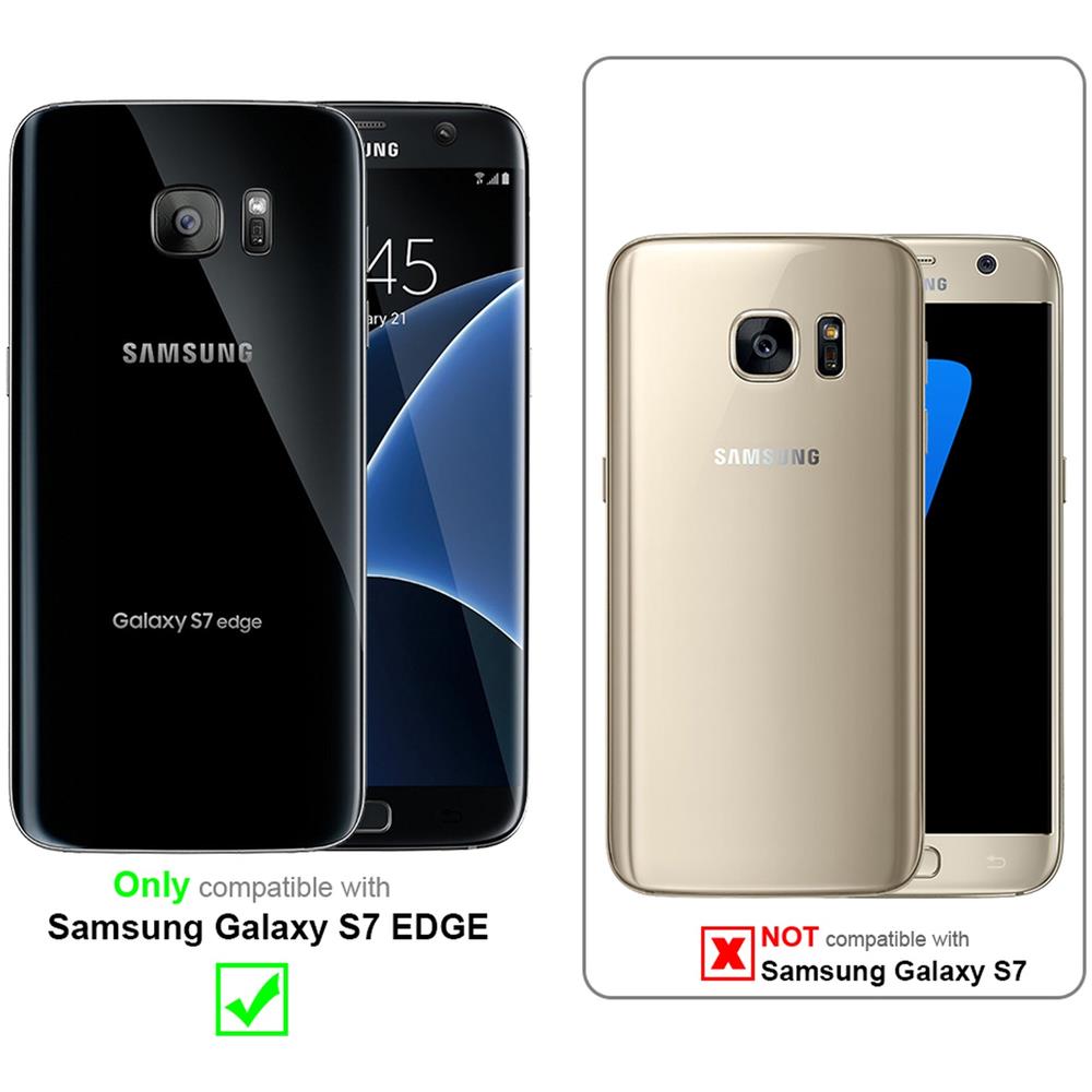 Custodia Compatibile Con Samsung Galaxy S7 Edge In Verde Menta - Coperchio Protettiva Con Chiusura Magnetica, Funzione Stand E Tasca Per Le Carte - Foto 2