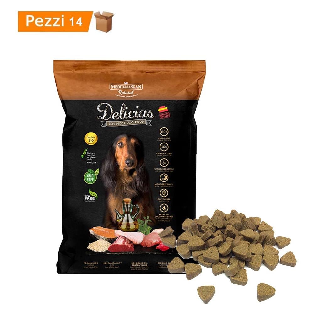 Multipack Da 14 Pz Mediterranean Natural Delicias Cibo Per Cani Semi-umido Adulti Da 1,5 Kg - Foto 1