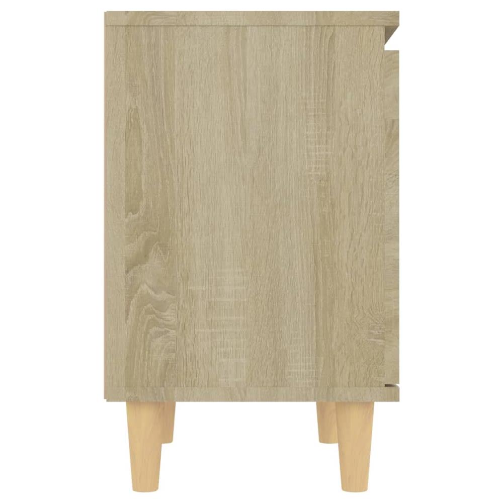 Comodini Gambe in Legno Massello 2pz Rovere Sonoma 40x30x50cm - Foto 8