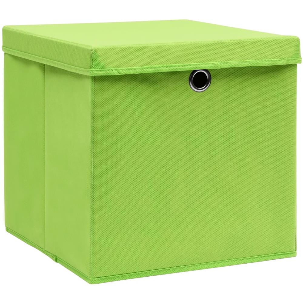 Contenitori con Coperchi 10 pz 28x28x28 cm Verde - Foto 2