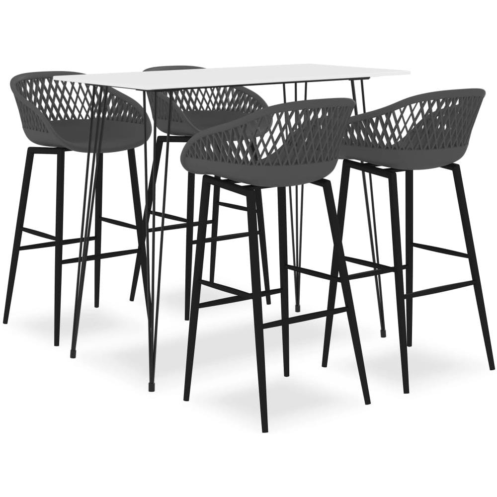 Set da Bar 5 pz Bianco e Grigio - Foto 1