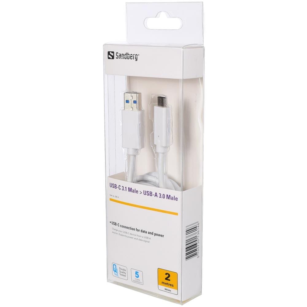 USB-C 3.1 > USB-A 3.0 2M, 3.0 (3.1 Gen 1) , USB C, USB A, Maschio / maschio, Dritto, Dritto - Foto 1