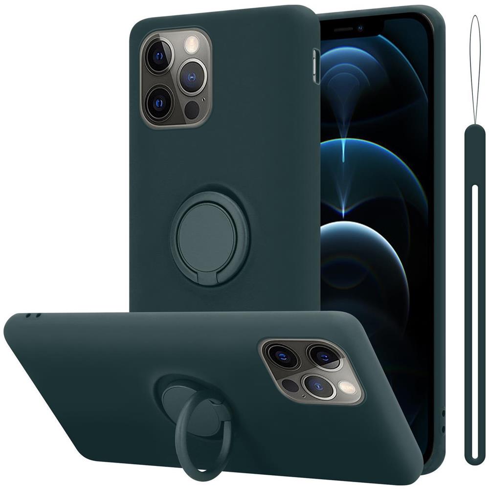 Cadorabo Custodia Compatibile Con Apple Iphone 12 / Iphone 12 Pro In Liquid Verde - Coperchio Protettivo In Silicone Tpu Flessibile Con Anello - Foto 1