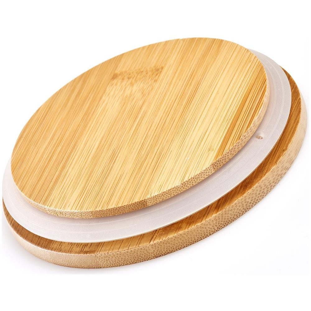 Contenitore In Ceramica Antracite Con Coperchio In Bambù, 1150 Ml, - Foto 3