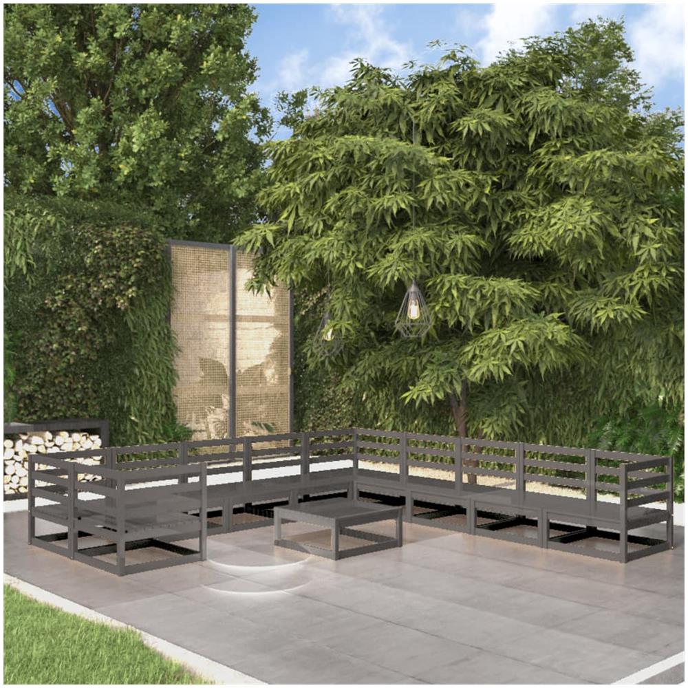 vidaXL Set Divani da Giardino 3 pz con Cuscini in Legno Massello