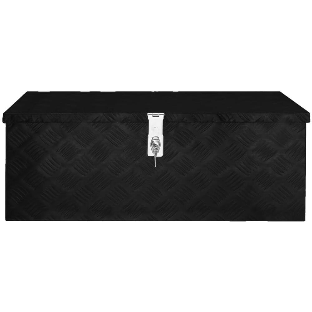 Contenitore Portaoggetti Nero 80x39x30 Cm In Alluminio - Foto 2