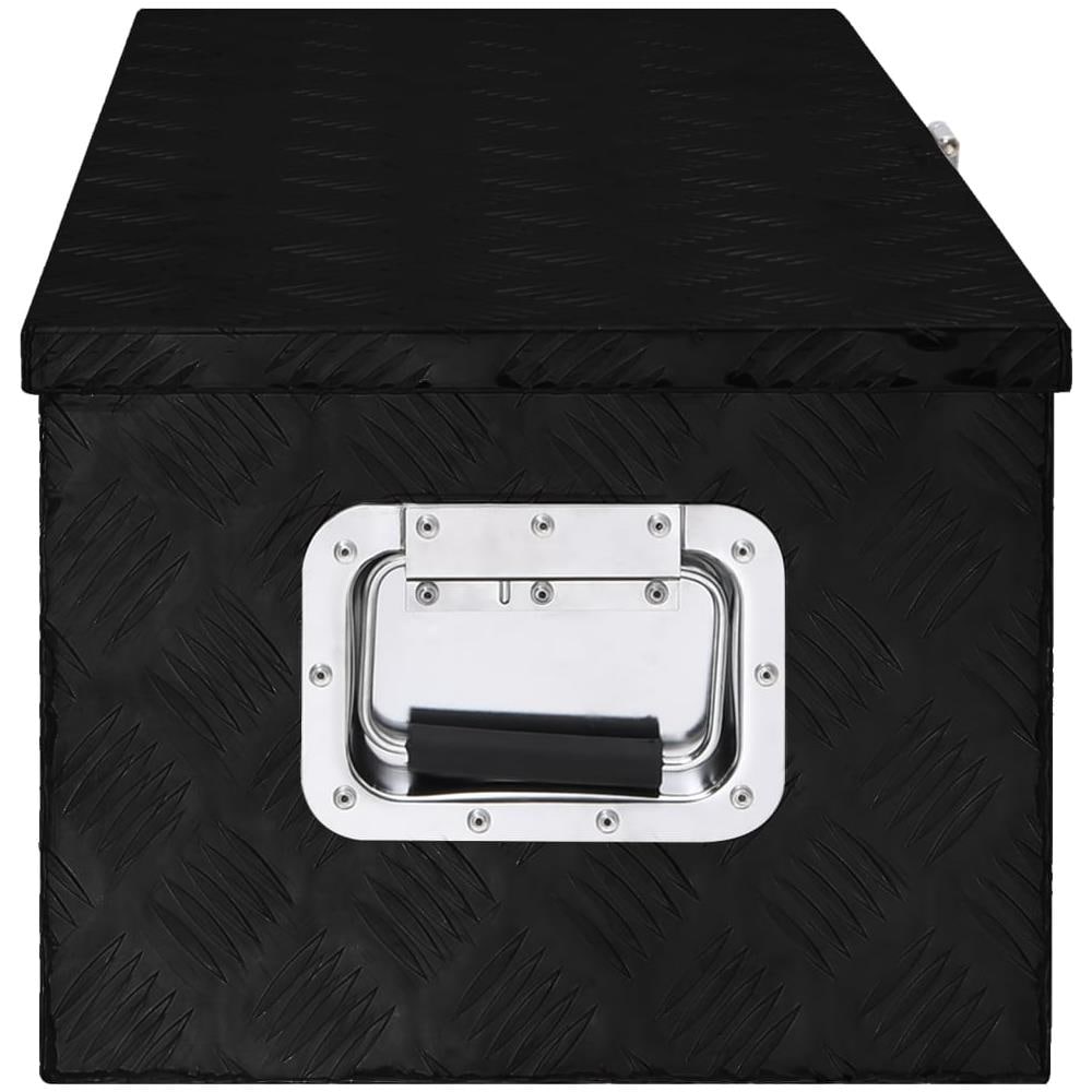 Contenitore Portaoggetti Nero 80x39x30 Cm In Alluminio - Foto 3