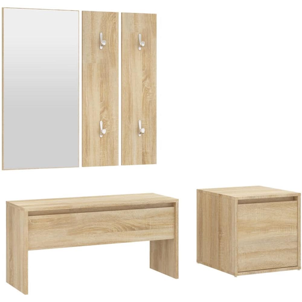 Set di Mobili da Corridoio Rovere Sonoma in Legno Multistrato - Foto 2