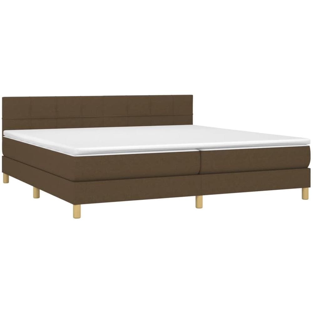 Letto A Molle Materasso E Led Marronescuro 200x200cm In Tessuto - Foto 3
