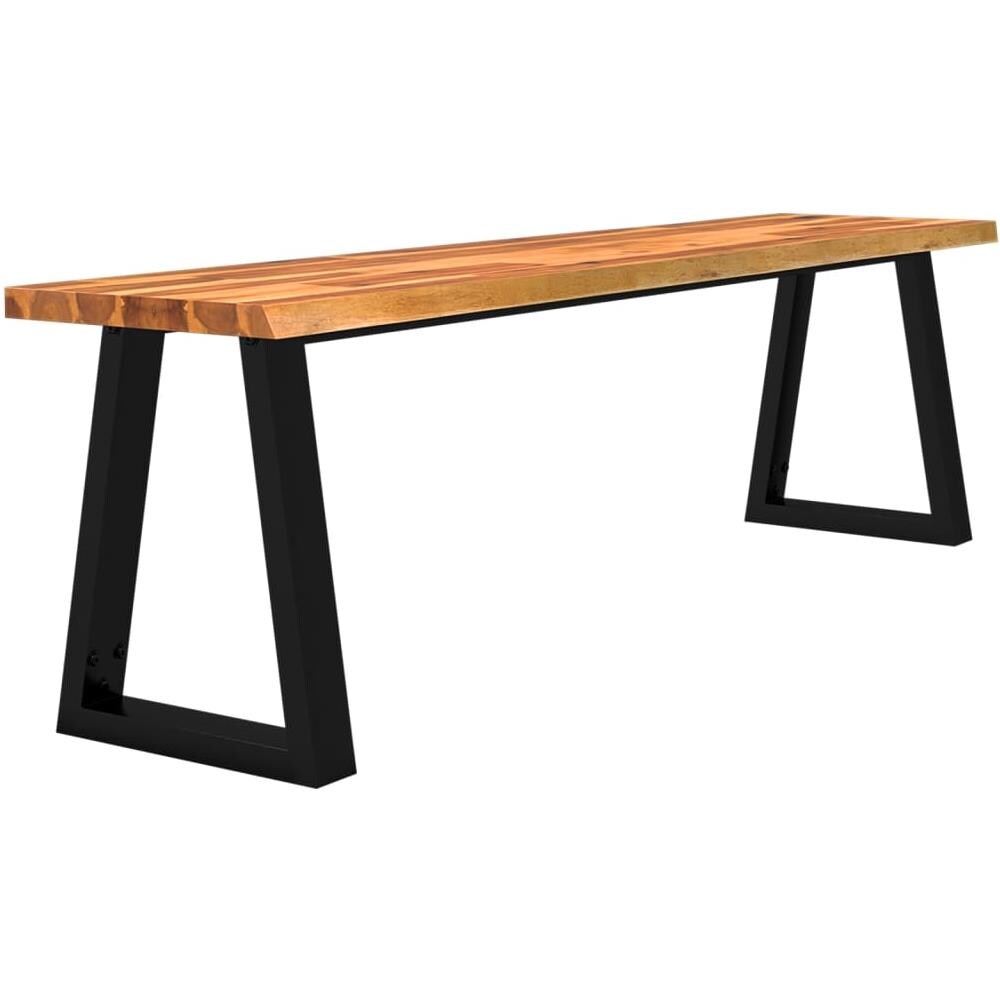 Panca Con Bordi Vivi 160 Cm In Legno Massello Di Acacia - Foto 3